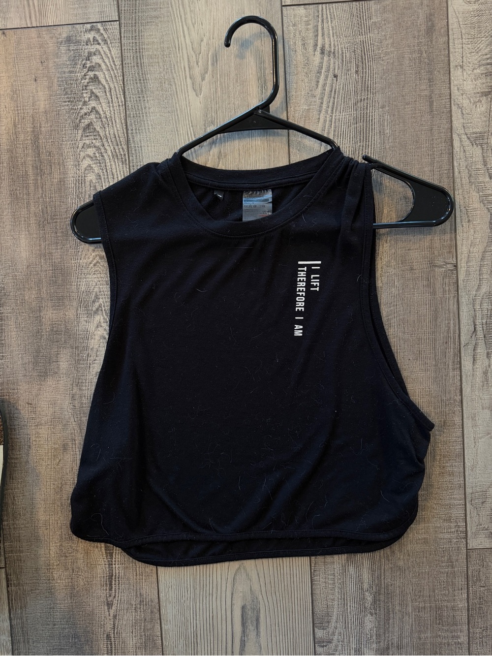 Gymshark Black Sleeveless Crop Tank with Vertical Logo